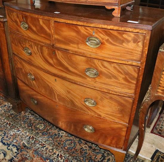 Regency mahogany bow front chest of drawers